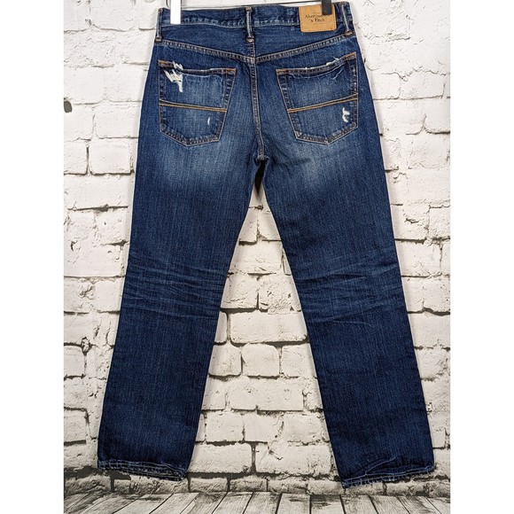 ABERCROMBIE & FITCH Distressed Destroyed Classic Straight Leg Jean 32 x 32 - Picture 6 of 10